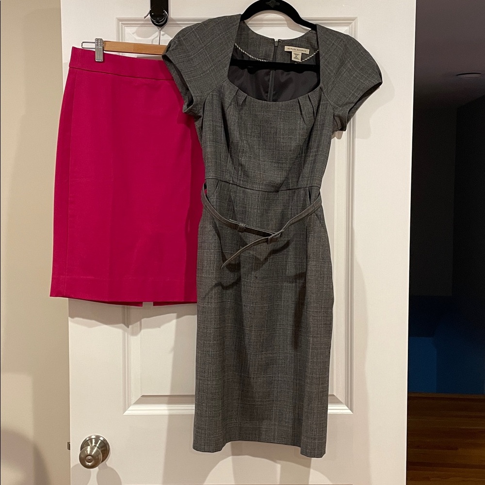 Banana Republic Gray Dress and Pink Pencil Skirt Bundle Set